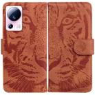 For Xiaomi 13 Lite / Civi 2 Tiger Embossing Pattern Flip Leather Phone Case(Brown) - 1