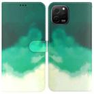For Huawei nova Y61 / Enjoy 50z Watercolor Pattern Flip Leather Phone Case(Cyan Green) - 1