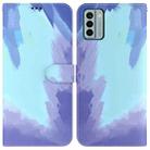 For Nokia G22 Watercolor Pattern Flip Leather Phone Case(Winter Snow) - 1