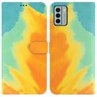 For Nokia G22 Watercolor Pattern Flip Leather Phone Case(Autumn Leaf) - 1