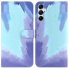 For Samsung Galaxy M14 Watercolor Pattern Flip Leather Phone Case(Winter Snow) - 1