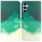 For Samsung Galaxy M14 Watercolor Pattern Flip Leather Phone Case(Cyan Green) - 1