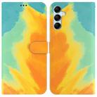 For Samsung Galaxy M14 Watercolor Pattern Flip Leather Phone Case(Autumn Leaf) - 1