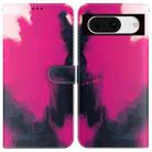 For Google Pixel 8 Watercolor Pattern Flip Leather Phone Case(Berry) - 1