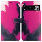 For Google Pixel 8 Pro Watercolor Pattern Flip Leather Phone Case(Berry) - 1