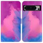 For Google Pixel 8 Pro Watercolor Pattern Flip Leather Phone Case(Purple Red) - 1