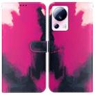 For Xiaomi 13 Lite / Civi 2 Watercolor Pattern Flip Leather Phone Case(Berry) - 1