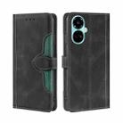 For Tecno Camon 19 / 19 Pro Skin Feel Magnetic Buckle Leather Phone Case(Black) - 1