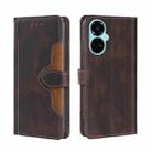 For Tecno Camon 19 / 19 Pro Skin Feel Magnetic Buckle Leather Phone Case(Brown) - 1