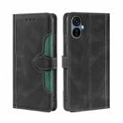 For Tecno Camon 19 Neo Skin Feel Magnetic Buckle Leather Phone Case(Black) - 1