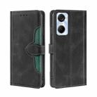 For Tecno Pop 6 Pro Skin Feel Magnetic Buckle Leather Phone Case(Black) - 1