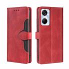 For Tecno Pop 6 Pro Skin Feel Magnetic Buckle Leather Phone Case(Red) - 1