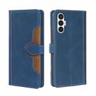 For Tecno Pova 3 Skin Feel Magnetic Buckle Leather Phone Case(Blue) - 1