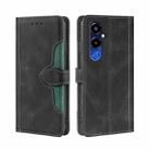 For Tecno Pova 4 Pro Skin Feel Magnetic Buckle Leather Phone Case(Black) - 1