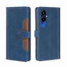 For Tecno Pova 4 Pro Skin Feel Magnetic Buckle Leather Phone Case(Blue) - 1