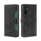 For Tecno Pova Neo 2 Skin Feel Magnetic Buckle Leather Phone Case(Black) - 1