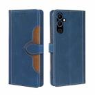 For Tecno Pova Neo 2 Skin Feel Magnetic Buckle Leather Phone Case(Blue) - 1