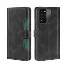 For Tecno Spark 8C / Spark GO 2022 Skin Feel Magnetic Buckle Leather Phone Case(Black) - 1