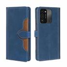 For Tecno Spark 8C / Spark GO 2022 Skin Feel Magnetic Buckle Leather Phone Case(Blue) - 1