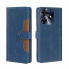For Tecno Spark 10 Pro Skin Feel Magnetic Buckle Leather Phone Case(Blue) - 1