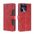 For Tecno Spark 10 Pro Skin Feel Magnetic Buckle Leather Phone Case(Red) - 1