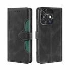 For Tecno Spark 10C Skin Feel Magnetic Buckle Leather Phone Case(Black) - 1