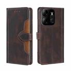 For Tecno Spark GO 2023 / Pop 7/Pop 7 Pro Skin Feel Magnetic Buckle Leather Phone Case(Brown) - 1