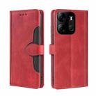 For Tecno Spark GO 2023 / Pop 7/Pop 7 Pro Skin Feel Magnetic Buckle Leather Phone Case(Red) - 1