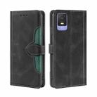 For TCL 403 Skin Feel Magnetic Buckle Leather Phone Case(Black) - 1