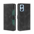 For Blackview A52 Skin Feel Magnetic Buckle Leather Phone Case(Black) - 1