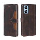 For Blackview A52 Skin Feel Magnetic Buckle Leather Phone Case(Brown) - 1