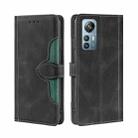 For Blackview A85 Skin Feel Magnetic Buckle Leather Phone Case(Black) - 1