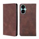 For Tecno Camon 19 / Camon 19 Pro Skin Feel Magnetic Horizontal Flip Leather Phone Case(Dark Brown) - 1