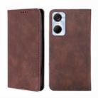 For Tecno Pop 6 Pro Skin Feel Magnetic Horizontal Flip Leather Phone Case(Dark Brown) - 1