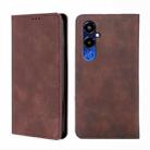 For Tecno Pova 4 Pro Skin Feel Magnetic Horizontal Flip Leather Phone Case(Dark Brown) - 1