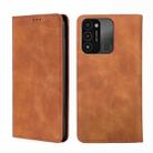 For Tecno Spark 8C Skin Feel Magnetic Horizontal Flip Leather Phone Case(Light Brown) - 1