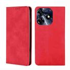 For Tecno Spark 10 Pro Skin Feel Magnetic Horizontal Flip Leather Phone Case(Red) - 1