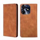 For Tecno Spark 10 Pro Skin Feel Magnetic Horizontal Flip Leather Phone Case(Light Brown) - 1