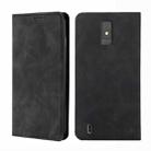 For ZTE Blade A32 Skin Feel Magnetic Horizontal Flip Leather Phone Case(Black) - 1