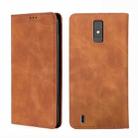 For ZTE Blade A32 Skin Feel Magnetic Horizontal Flip Leather Phone Case(Light Brown) - 1