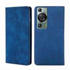 For Huawei P60 / P60 Pro Skin Feel Magnetic Horizontal Flip Leather Phone Case(Blue) - 1