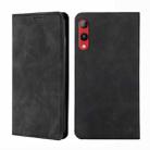 For Rakuten Hand 4G Skin Feel Magnetic Horizontal Flip Leather Phone Case(Black) - 1