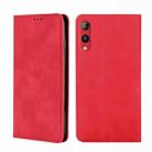 For Rakuten Hand 4G Skin Feel Magnetic Horizontal Flip Leather Phone Case(Red) - 1