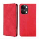 For OnePlus Ace 2V 5G Skin Feel Magnetic Horizontal Flip Leather Phone Case(Red) - 1
