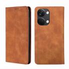 For OnePlus Ace 2V 5G Skin Feel Magnetic Horizontal Flip Leather Phone Case(Light Brown) - 1