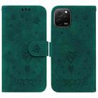 For Huawei nova Y61 / Enjoy 50z Butterfly Rose Embossed Leather Phone Case(Green) - 1