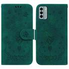 For Nokia G22 Butterfly Rose Embossed Leather Phone Case(Green) - 1