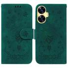 For Realme C55 Butterfly Rose Embossed Leather Phone Case(Green) - 1