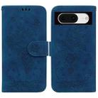 For Google Pixel 8 Butterfly Rose Embossed Leather Phone Case(Blue) - 1