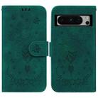 For Google Pixel 8 Pro Butterfly Rose Embossed Leather Phone Case(Green) - 1